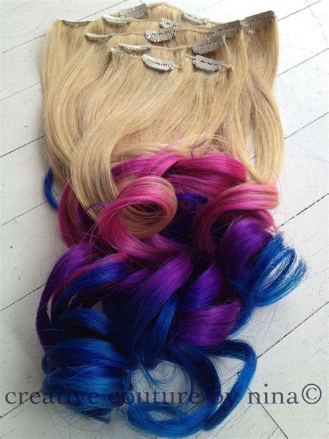Ombre Hair Extensionstie Dye Hair Blonde Hair Extensions Etsy Ombre