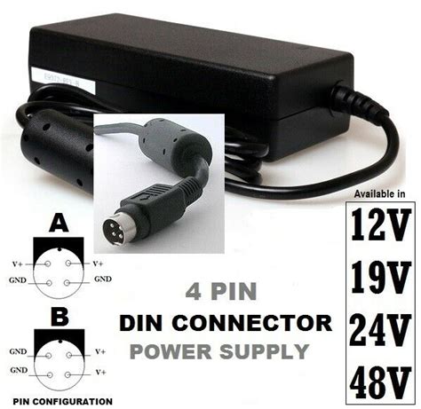 24v 4 Pin Din Connector Power Adapter For Printer Tv Monitor Cash Till