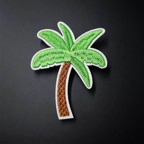Coconut Palm Tree Embroidery Patches For Clothes Sewing Iron On