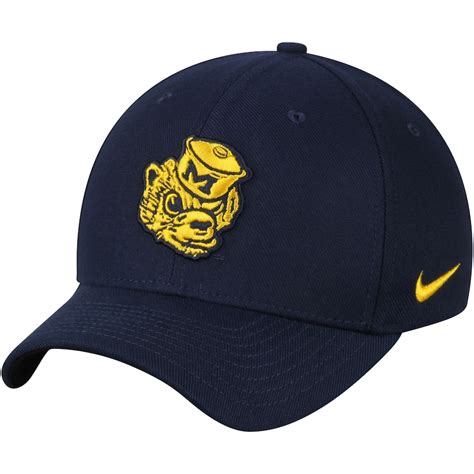 Nike Michigan Wolverines Navy Vault Swoosh Flex Hat