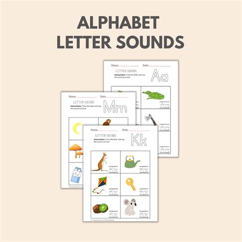 26 Printable Alphabet Letter Sounds Worksheets Etsy
