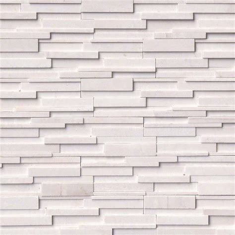Rockmount Stacked Stone Arctic White 3d Honed Panel 6x24 Tiles Direct