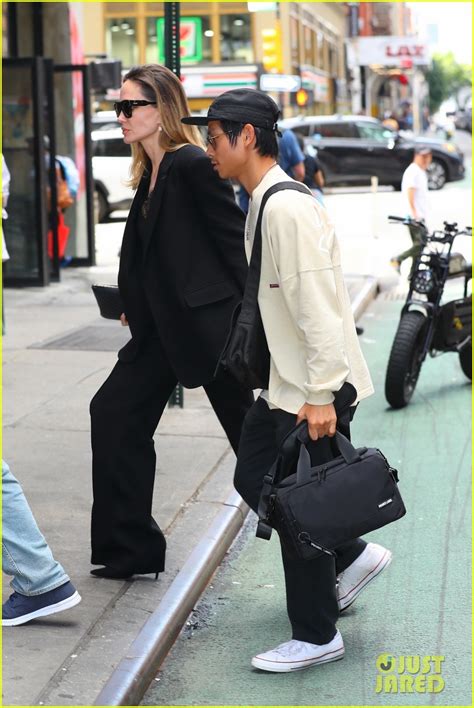 Angelina Jolie Takes Her Son Pax To A Lunch Meeting In Nyc Photos Photo Angelina