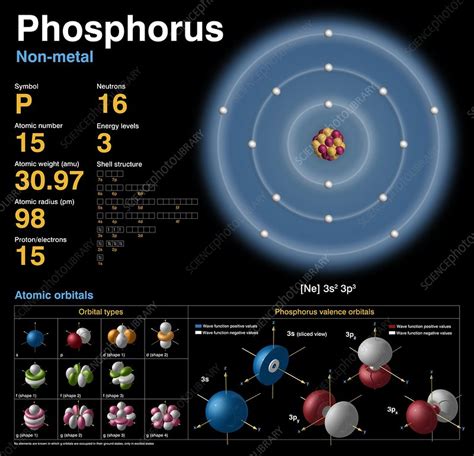 Phosphorus, atomic structure - Stock Image C018/3696 - Science Photo ...