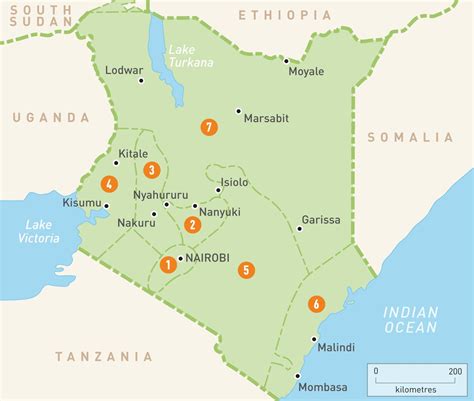 Map Of Kenya With Provinces Map Of Kenya Showing Provinces Eastern