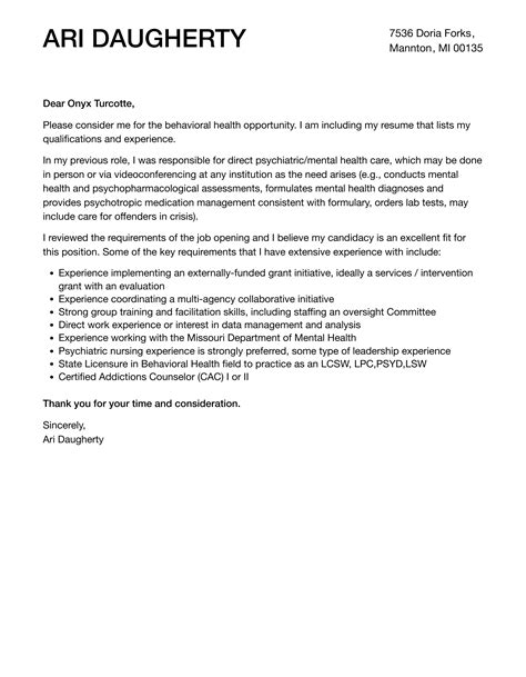 Mental Health Cover Letter Examples - vrogue.co