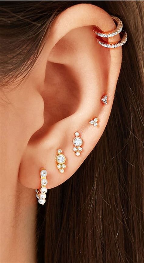 Schöne Mehrere Ohr Piercing Ideen Für Frauen Schöne Ear Ideas