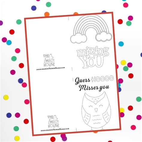 Owl Miss You Printable Template
