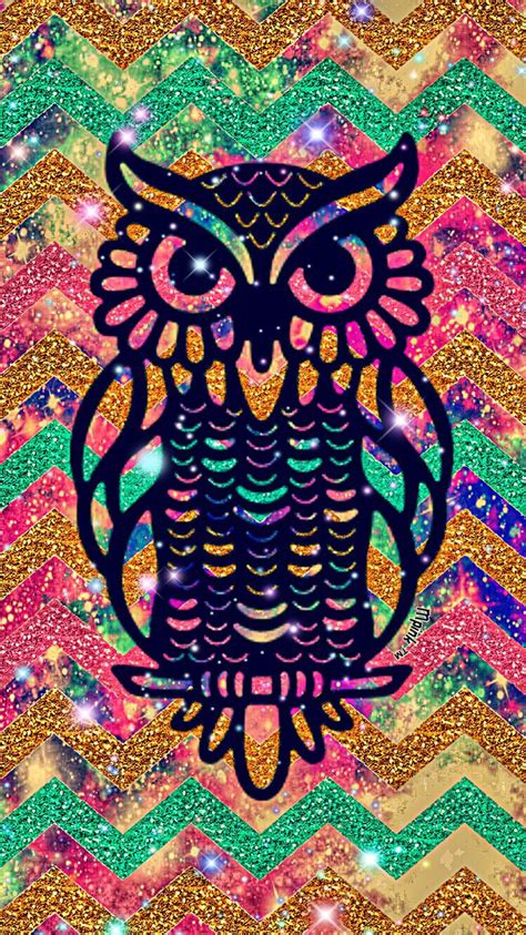 Bling Chevron Owl Galaxy Wallpaper Androidwallpaper