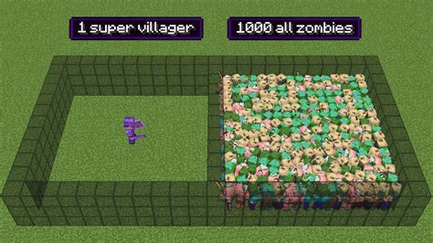 1000 All Zombies Vs 1 Super Villager Who Will Win Youtube