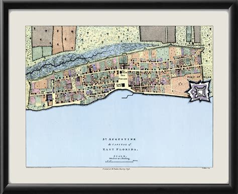 St Augustine Fl 1769 Vintage City Maps