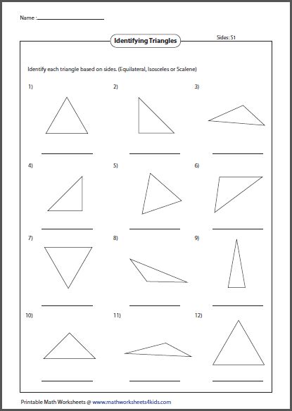 Triangle Worksheet Classifying Triangles Worksheets