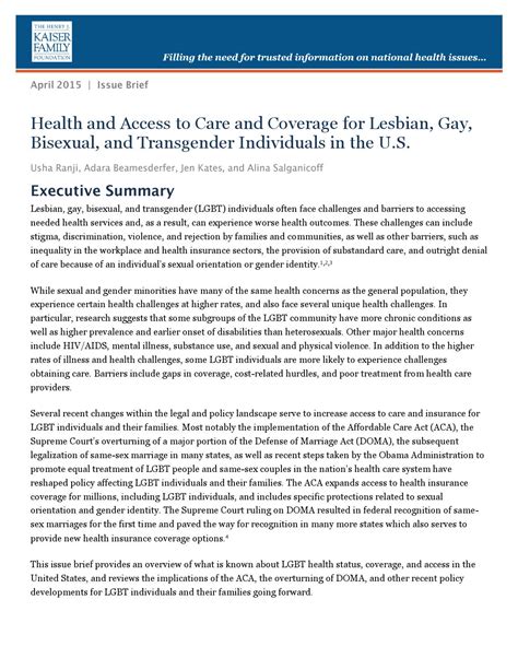 These health insurance plans are issued as association group plans and available only to members of it is not an insurance contract, nor part of the insurance policy or certificate. Health and Access to Care & Coverage for LGBT Individuals in the U.S. by SAGE - Issuu