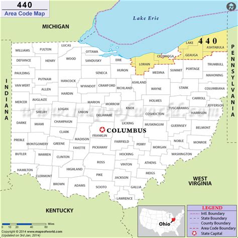 440 Area Code Map Where Is 440 Area Code In Ohio