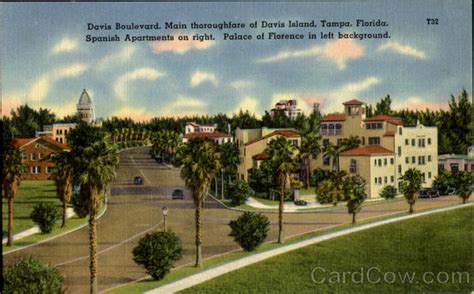 Davis Boulevard Main Throughfare Of Davis Island Spanish Apartments On