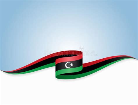 Libyan Flag Wavy Background Layout Vector Illustration Stock Vector