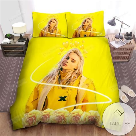 Billie Eilish Photograph In Yellow Theme With Yellow Heart Emojis 27