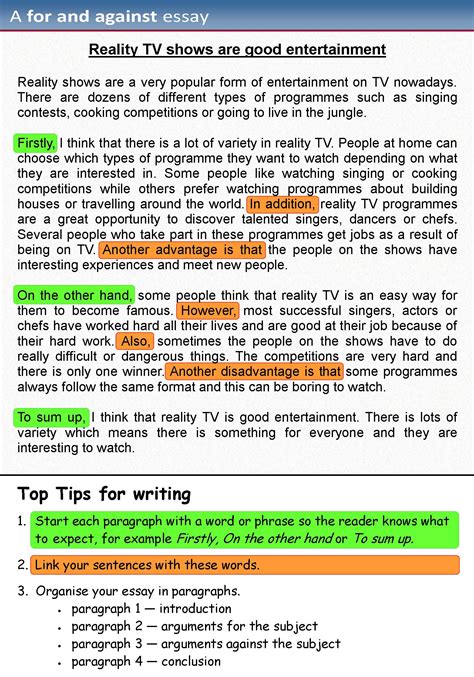 A For And Against Essay Learnenglish Teens British Council