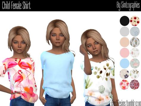 Simtographies Child Female Shirt Sims 4 Children Sims