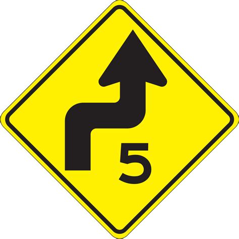 S Curve Signs With Numbers