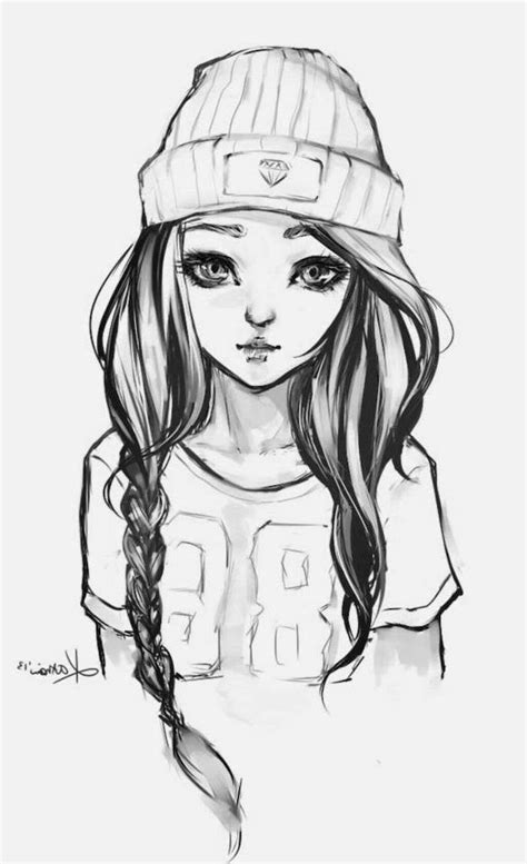 Maybe you would like to learn more about one of these? 1001 + ideas how to draw a girl - tutorials and pictures | Hipster drawings, Hipster girl ...