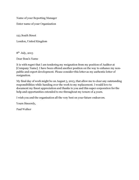 Resignation Letter Due To New Job Collection Letter Template Collection