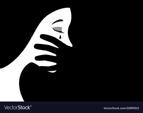 Hand Covering Womans Mouth Royalty Free Vector Image