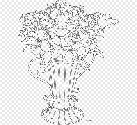 30 Contoh Sketsa Gambar Vas Bunga Hitam Putih Terbaik Postsid