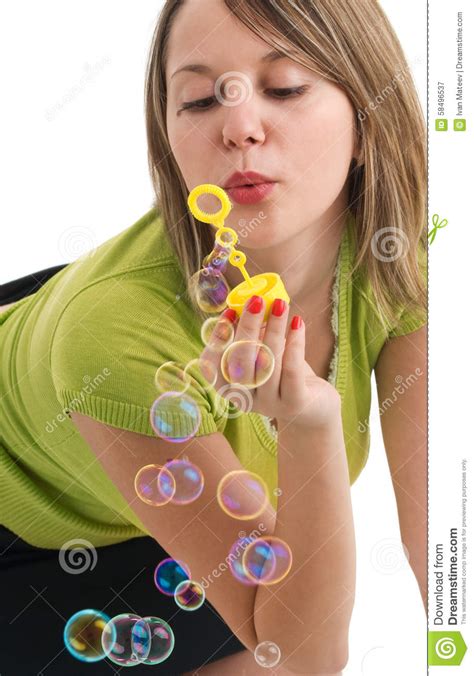 Blowing Bubbles Stock Image Image Of Female Young 1000008192 58496537