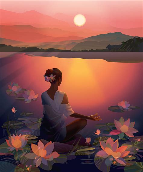 Meditation On Behance Dreamy Art Meditation Art Illustration Art
