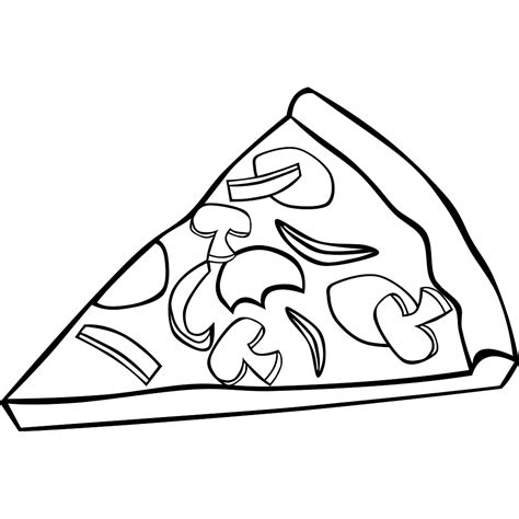 Pepperoni Pizza Slice B And W Png Svg Clip Art For Web Download Clip Art Png Icon Arts