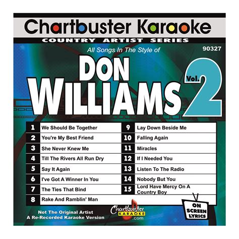 chartbuster karaoke don williams volume 2 karaoke cd g musician s friend