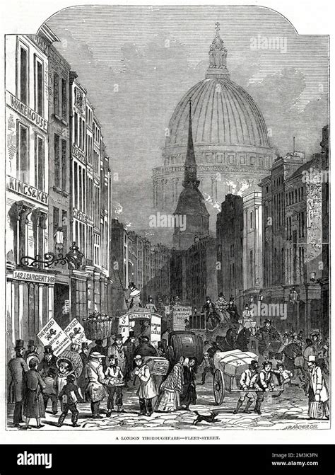View East Along Fleet Street Looking Towards Ludgate And The Dome Of
