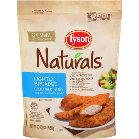 These tyson chicken nuggets are a tasty and quick dinner for the whole family. Tyson Naturals Lightly Breaded Chicken Breast Strips | Hy ...
