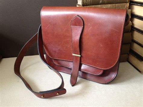 Vtg Handcrafted Brown Leather Crossbody Saddle By Jansvintagestuff 74