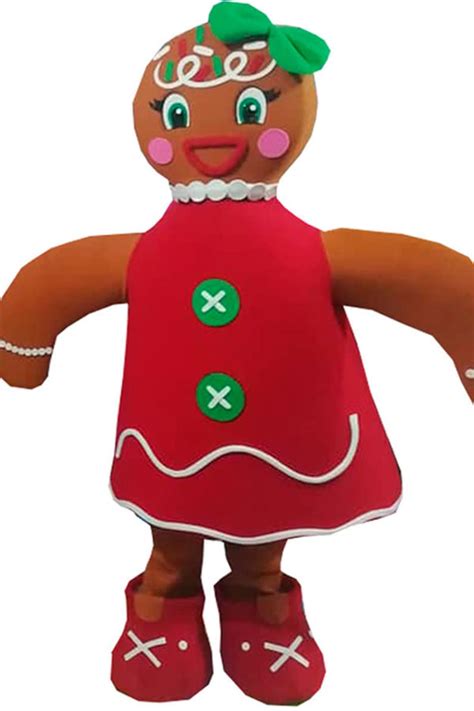 Gingerbread Woman Mascot Costume Adult Party Costume Christmas Etsy