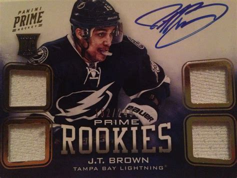 Jt Brown Autographed Hockey Card Tampa Bay Lightning Tampa Bay