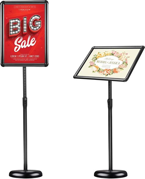 Sign Holder 11x17 Inch Adjustable Floor Sign Stand With Heavy Duty