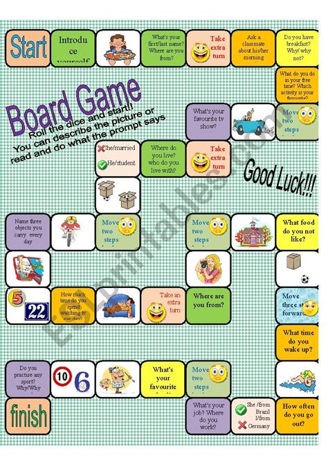 Board Game Basic Adult Learners Esl Worksheet By Mandrea