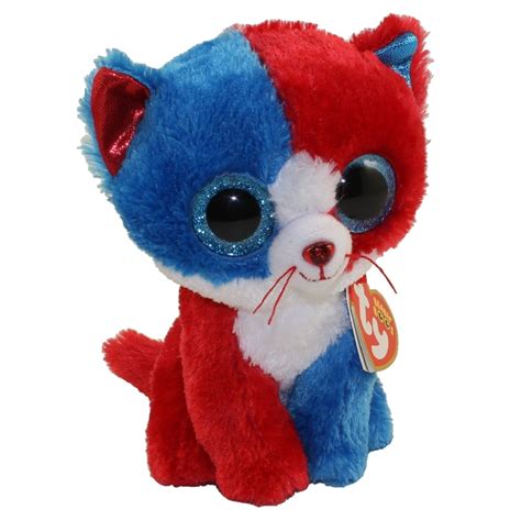Ty Beanie Boos Firecracker The Red White And Blue Cat Glitter Eyes