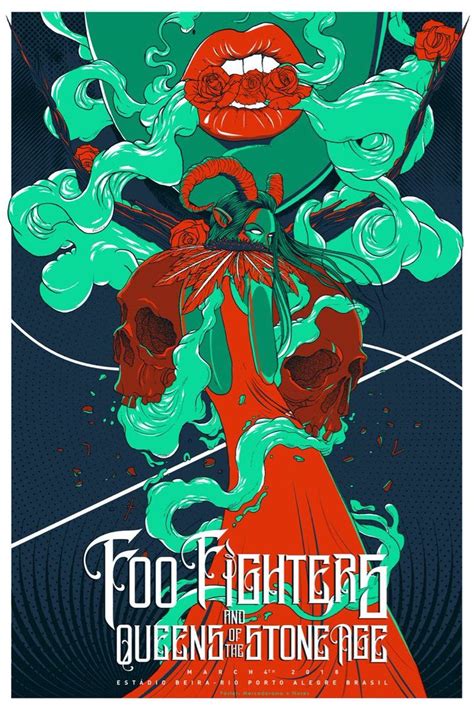 Foo Fighters And Queens Of The Stone Age Foo Fighters Poster Art Concert Poster Design Foo