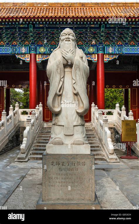 Statue Of Canfucius Confucius Temple Beijing China The Temple Of