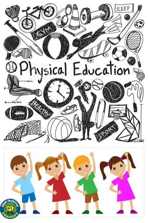 Physical Education Subject School Sport Icons Clipart