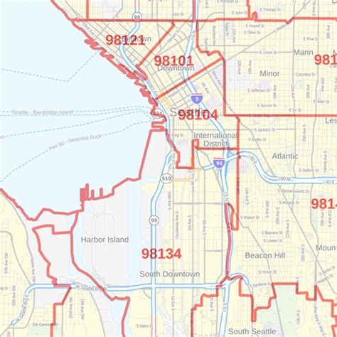 Printable Seattle Zip Code Map Zone Map