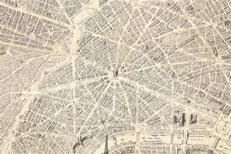 Vintage Map Of Paris Ca 1950s Plan De Paris à Vol Doiseau For