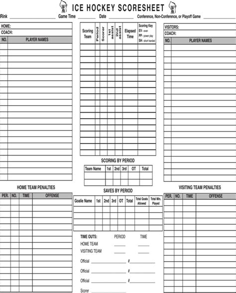 Download Ice Hockey Scoresheet For Free Formtemplate