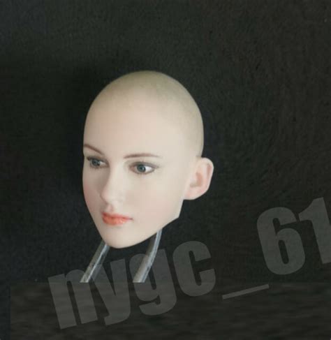 16 Bald Head Beauty Female Head Carving Hairless Girl Head Pale F 12