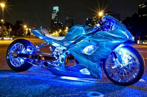 Glow In The Dark Crouch Rocket Sports Bikes Motorcycles Custom Sport