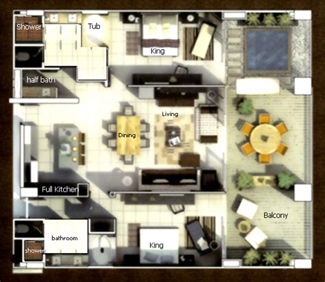 The grand luxxe villa is 3,000 sqft, and includes 2 master bedrooms, each with its own jacuzzi tub and dual sinks. 11 Beautiful Grand Luxxe Loft Floor Plans