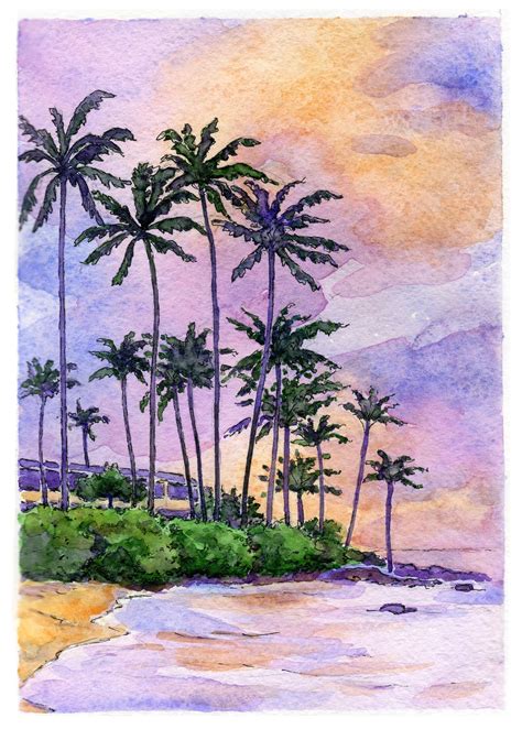 Hawaii Maui Original Small Painting Hawaii Maui Island Coast Etsy